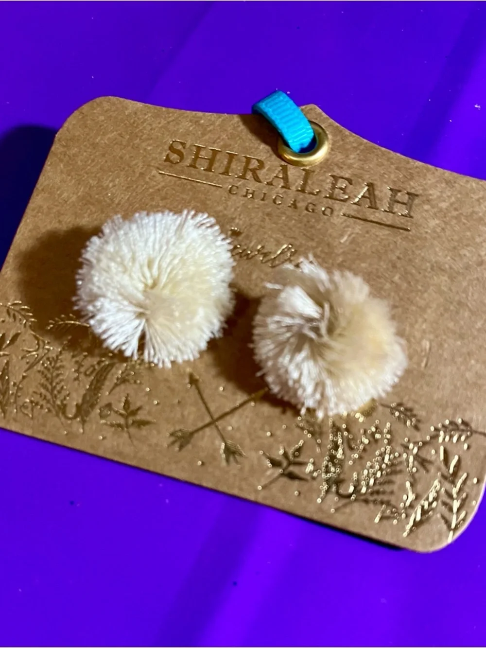 Shiraleah Pom Pom Earrings in Cream